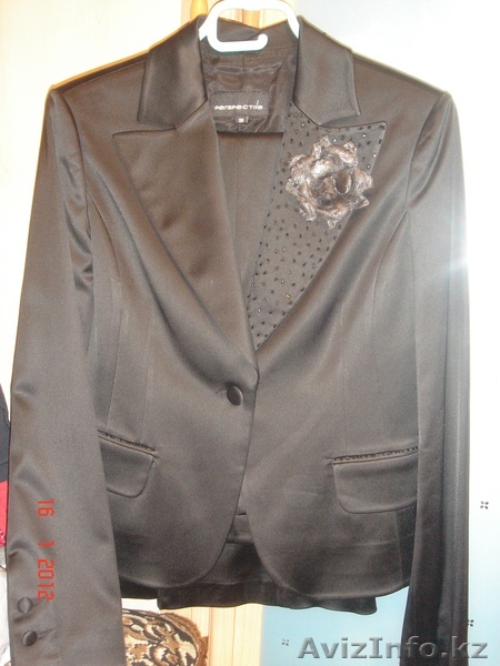 Черный атласный костюм, пр-во Турция, Perspective - Изображение #1, Объявление #505964