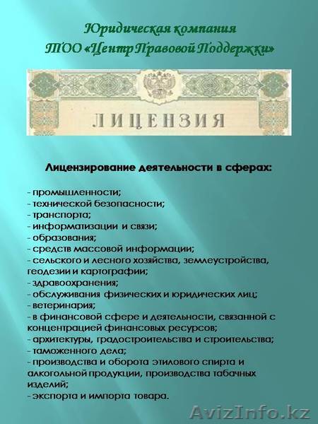 Лицензирование во всех областях деятельности - Изображение #1, Объявление #562266