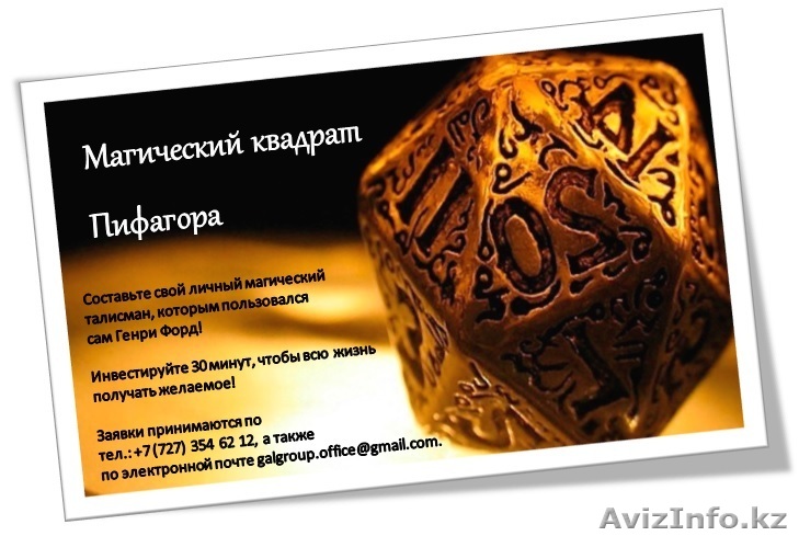 Магический квадрат Пифагора по дате рождения - Изображение #1, Объявление #1190043