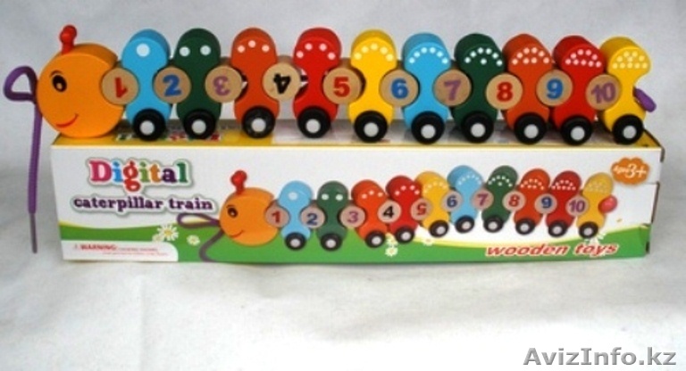 Деревянная шнуровка гусеничка с цифрами код 46254 - Изображение #1, Объявление #1291418