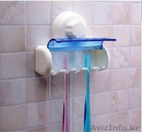Держатель для 5 зубных щеток на вакуумной присоске в ванную 43184. - Изображение #1, Объявление #1304530