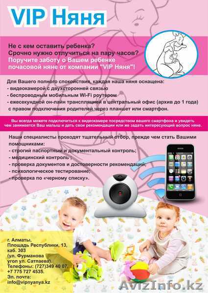 Почасовая няня с видеокамерой с двухсторонней связью - Изображение #1, Объявление #1347312