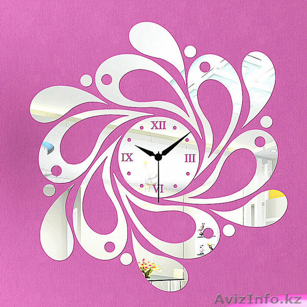 Часы зеркальных настенные дождь 46387 - Изображение #1, Объявление #1344992