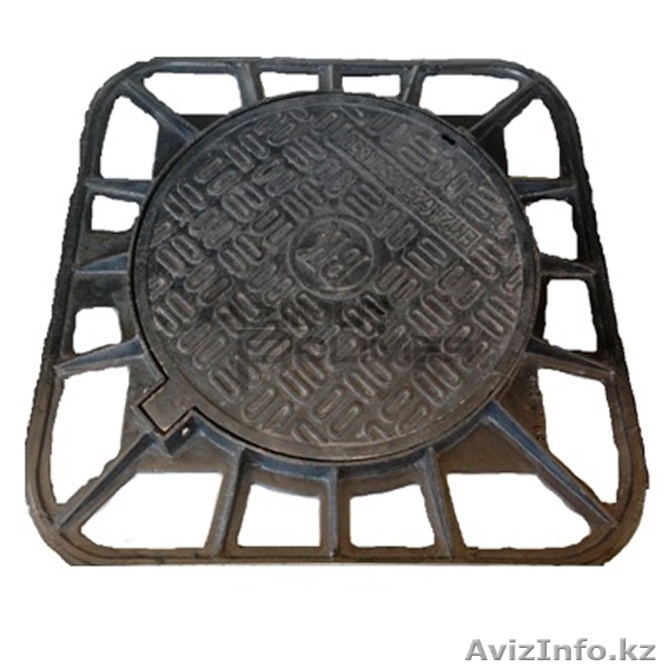 Канализационный люк из выскокпрочного чугунна С250, квадратный ГОСТ 3634-99 - Изображение #1, Объявление #1444262