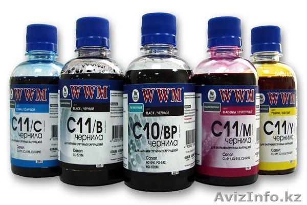 Купить чернила в Алматы для струйных принтеров Epson, HP, Canon и другие марки - Изображение #1, Объявление #1459507