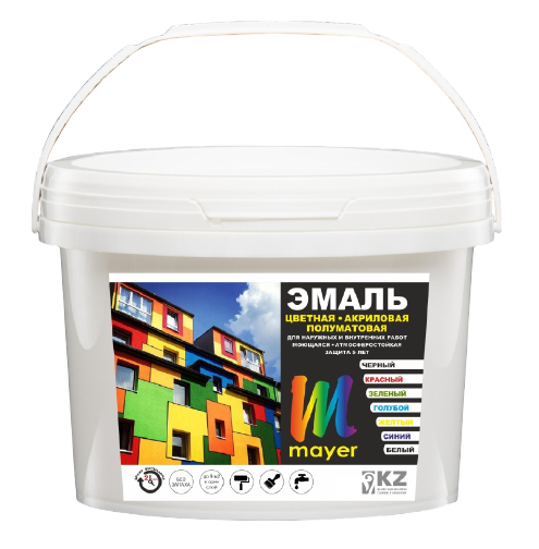 Эмаль акриловая Mayer полуматовая белая - Изображение #1, Объявление #1701865