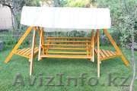 Садовые качели из дерева со столешницами и тентом - Изображение #1, Объявление #1052722