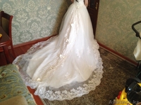 Свадебное платье со шлейфом и бантами! Цвет айвори размер М,42-44.  - Изображение #5, Объявление #1073739