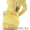 Акция Платье гипюровое мини,  желтое-с бантиком на попе #1359620