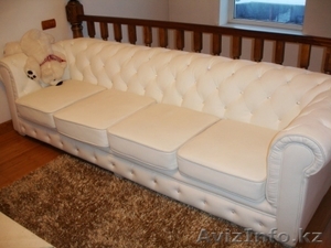 Продается белый кожаный диван (4+2+1) "Честерфилд" с кристалликами  - Изображение #3, Объявление #201557