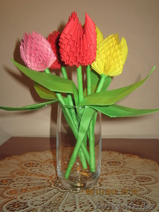 Сувенирный оригами-букет тюльпанов - Изображение #1, Объявление #799351