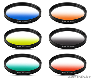 Светофильтры градиентные цветные 6шт набор 67мм - Изображение #1, Объявление #1001297