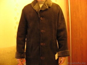 дублёнка, мужская, цвет тёмно-коричневый