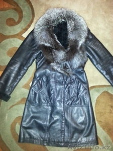 Шикарное теплое кожаное пальто с песцом - Изображение #1, Объявление #1068922