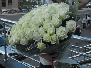 Букет 101 белая роза 70 см - Изображение #1, Объявление #1228658