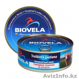 Мясные консервы с ТМ , , ВIOVELA“,  изготовлены в Литве 