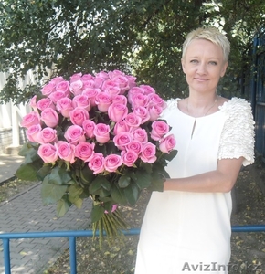 Букет из 51 розовой розы 70 см - Изображение #1, Объявление #1275119