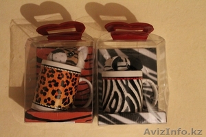 Подарочный набор кружка с тигром и зеброй с игрушкой 35086 - Изображение #1, Объявление #1310299