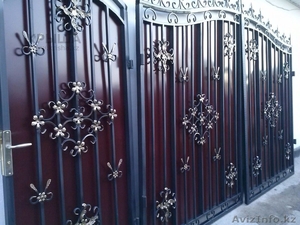 Железные ворота с кованными элементами "Самал" - Изображение #1, Объявление #1309605