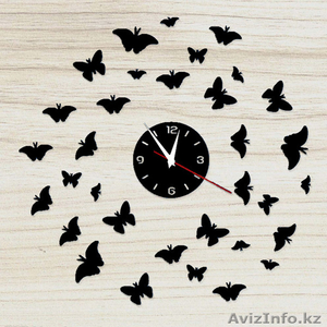 Часы зеркальные настенные много бабочек 46388  - Изображение #1, Объявление #1344790