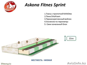 Ортопедический матрас “Askona Fitness Sprint” 200х160, 92200тг. - Изображение #1, Объявление #1326359