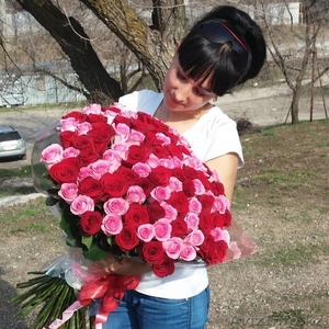 Букет из 101 розовой и красной розы 60 см! - Изображение #3, Объявление #1267001