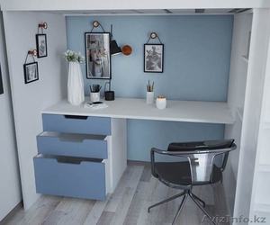 Кровать-чердак 5 в 1 Polini Simple с письменным столом и шкафом (белый-синий) - Изображение #4, Объявление #1584990