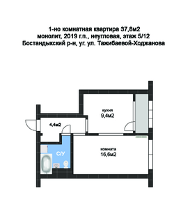 Купить 1-но комнатная квартира в ЖК ELEMENT евроремонт общ. пл. 38м2 - Изображение #5, Объявление #1686249