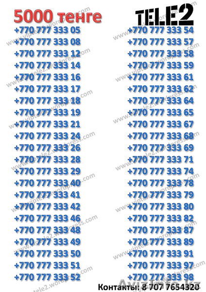 Золотые номера Теле2, VIP Tele2 продам - Изображение #2, Объявление #430722