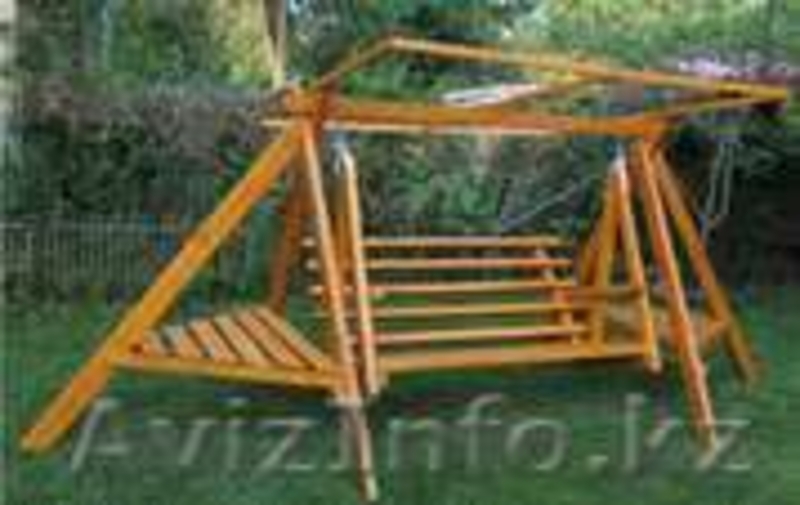 Садовые качели из дерева со столешницами и тентом - Изображение #2, Объявление #1052722