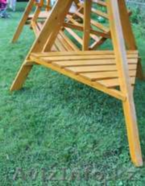 Садовые качели из дерева со столешницами и тентом - Изображение #3, Объявление #1052722