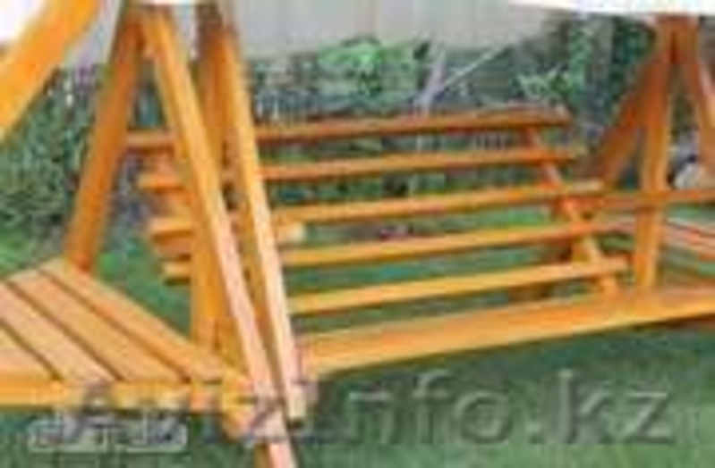 Садовые качели из дерева со столешницами и тентом - Изображение #4, Объявление #1052722