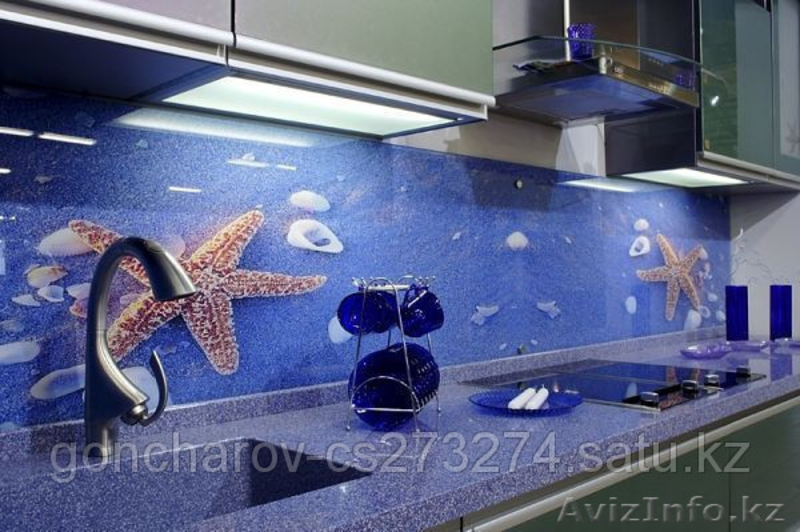 Кухонный фартук из каленого стекла с эффектом 3D. Изготовление и монтаж. - Изображение #1, Объявление #1099362