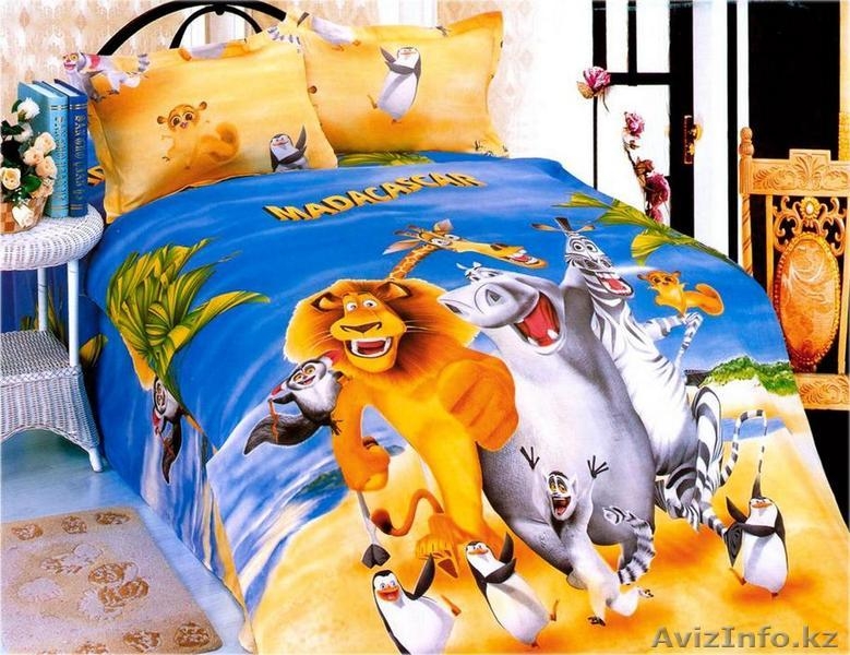 Постельное белье на 1, 5-ку с рисунком 3D по 9000 тенге.  - Изображение #1, Объявление #1165089