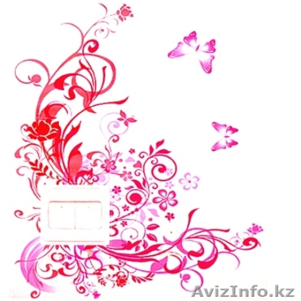 Декоративная наклейка на выключатель птички-цветочки 46183 - Изображение #1, Объявление #1290317