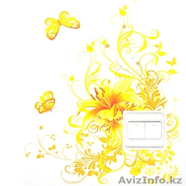 Декоративная наклейка на выключатель птички-цветочки 46183 - Изображение #2, Объявление #1290317