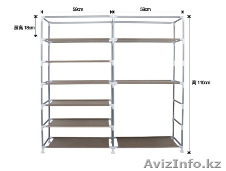 Полка шкаф для обуви 6 ярусов на 2 ряда органайзер 46332  - Изображение #3, Объявление #1301032