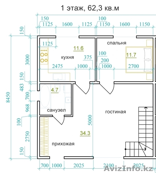 4-комнатная квартира в мкр. Кайрат - Изображение #2, Объявление #1334401