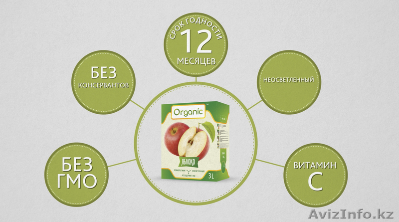 Натуральный сок прямого отжима "Organic" в 3л уп, bag in box, производство Кыргы - Изображение #3, Объявление #1423399