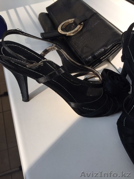 продам черные  атласные босоножки Nine West - Изображение #2, Объявление #1503471