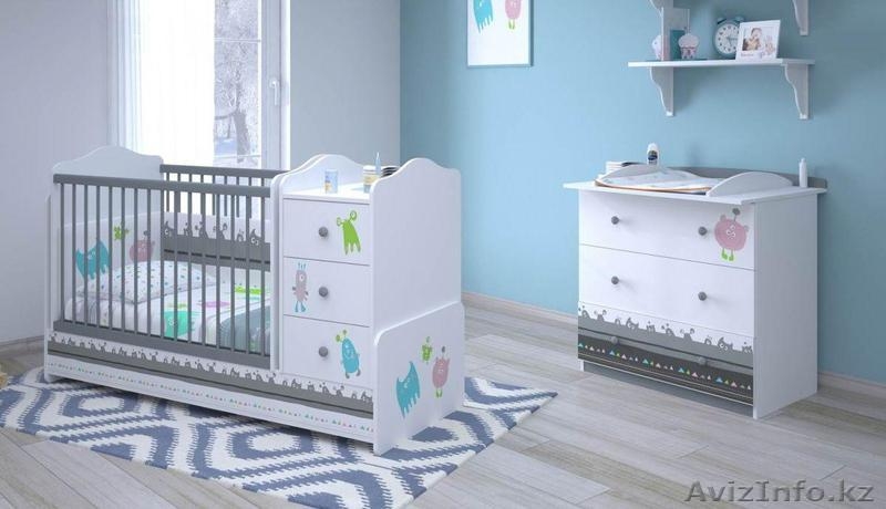 Кроватка-трансформер Polini Basic Монстрики - Изображение #2, Объявление #1585761