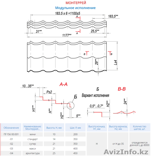 Металлочерепица "Монтеррей" толщиною 0,4 мм - Изображение #2, Объявление #1629748