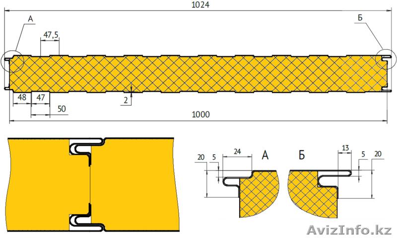 Стеновые сэндвич-панели с минераловатным утеплителем - Изображение #3, Объявление #799545