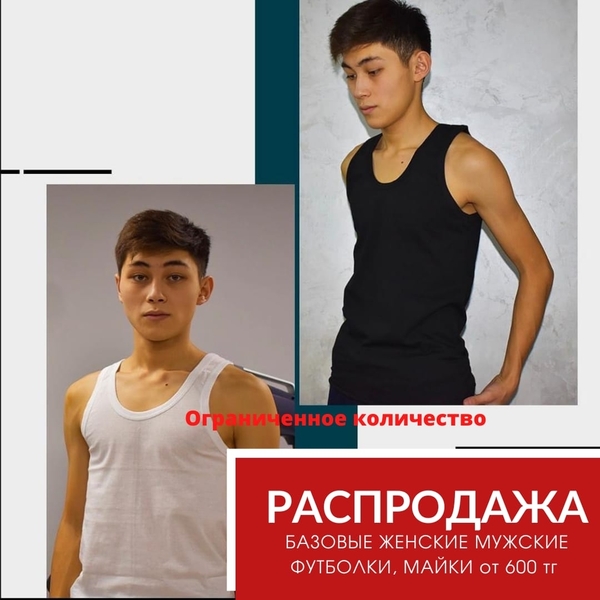 Распродажа базовых футболок, маек для женщин и мужчин - Изображение #2, Объявление #1715317