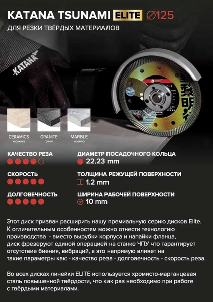 Алмазный отрезной диск-KATANA TSUNAMI ELITE - Изображение #1, Объявление #1750616